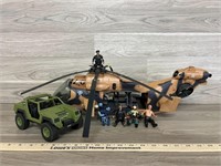 Toy Jeep, Helicopter & Soldiers