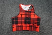 Hazel Moon Plaid Active Wear Sports Bra Size M