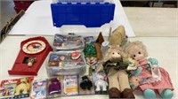 Beanie babies, dolls, tote etc.