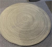 Round Rag Wool Style Olive Carpet with Pad 5’ 7?