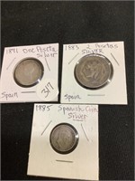 (3) Silver Foreign Coins