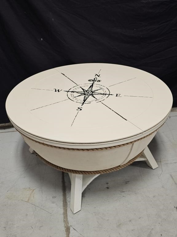 Nautical Themed Storage Coffee Table 
36×20×36"
