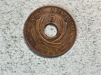 1943 East Africa five cent coin