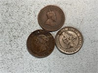 Three older cents from Canada