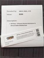 6 Tickets to African Safari Park