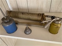 Vintage Oil Cans & Grease Gun