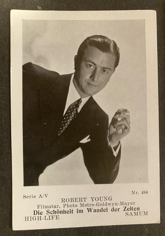 ROBERT YOUNG: Antique Trade Card (1932)