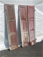 (3) Early Wooden Paneled Shutters