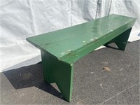 Green Painted Wooden Bench