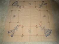 Vintage Cross Stitch Table Cloth  52x48 inches