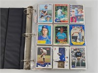 BINDER FULL OF ASSORTED BASEBALL CARDS