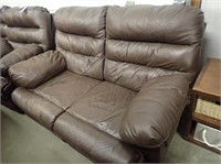 Leather Dual Reclining Kickout Sofa -