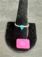 Pear Shaped Stone Ring Marked 925 Sz 9 1/2