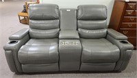 Like new leather power double recliner sofa