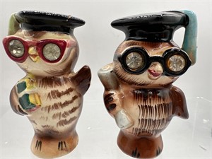 Vintage lefton rhinestone eyes owl S&P