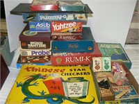 LARGE GROUP OF GAMES, PLAYING CARDS, PUZZLE, OLD