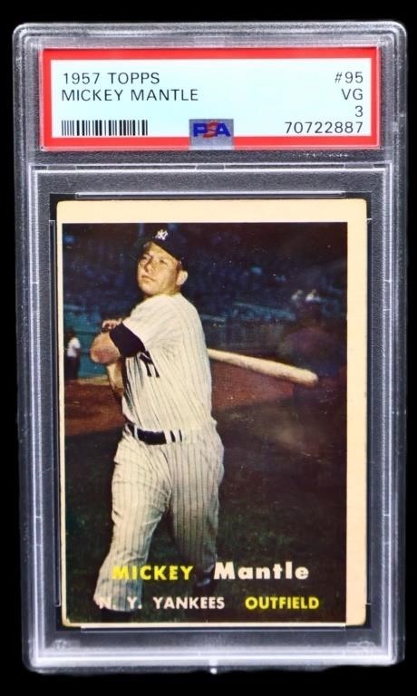 Graded 1957 Topps Mickey Mantle card