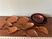 Vintage wooden salad bowls