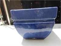 Large blue glaze pottery flower planter.