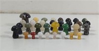 Hand Carved Stone Mushrooms 33 Total