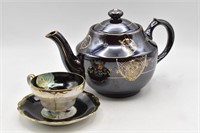 Occupied Japan Moriage Brown Betty Teapot Plus