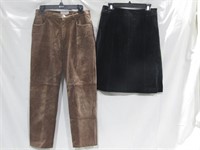 Size 6P Suede Pants & Size 6 Suede Skirt
