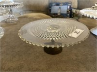 Round Clear Glass Cake Plate