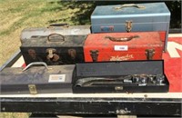 5 tool boxes (mostly empty) , sockets, misc tools