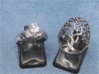 Two Sterling Silver Rings Hallmarked