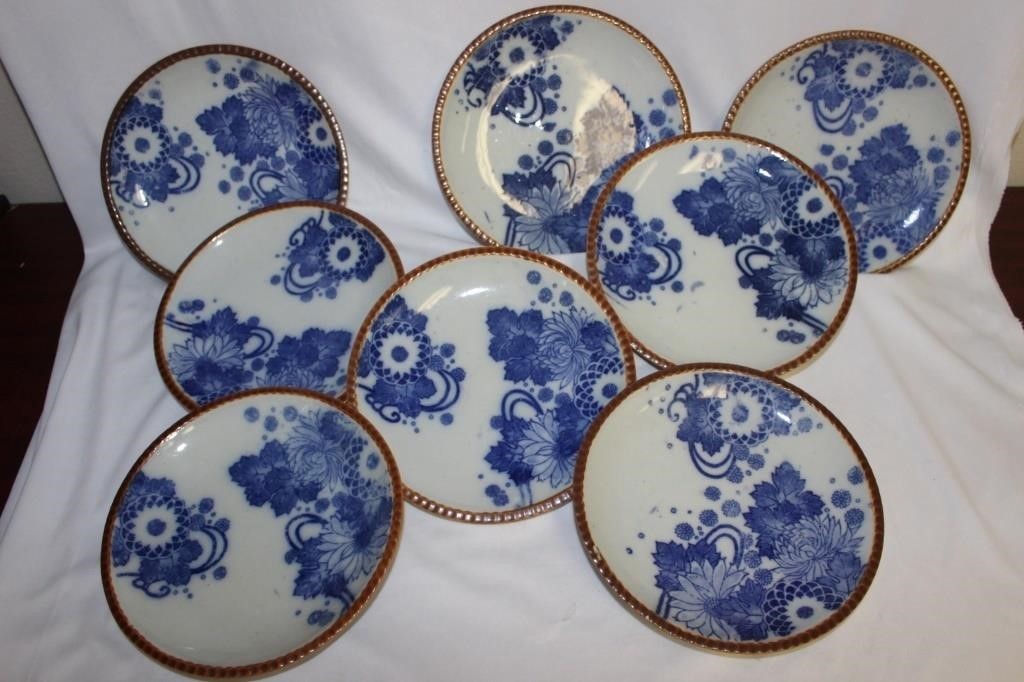 Set of 8 Japanese Arita/Imari Bread Plates