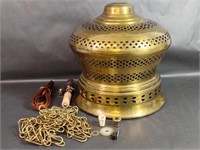 Venetian Hammered Brass Brazier Bell Light Fixture
