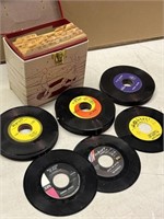 VTG 45 RPM RECORDS w RECORD CASE