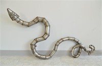 LARGE WELDED IRON SNAKE WALL SCULPTURE