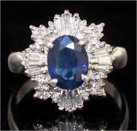 Platinum 1.76 ct Sapphire & Diamond Ring
