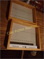 Pair Wood & Glass Display Shadow Boxes