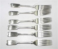 Set six Edward VII sterling silver dinner forks