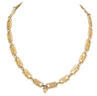 Versace Gold Tone Chain Logo Necklace