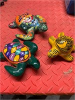 3 glass turtles made in Belize & mexico