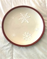 Longaberger 12" Snowflake Plate, 1.5" Deep