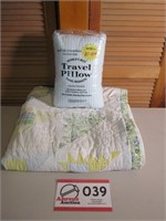 Quilt (full size) & Travel Pillow in Bag