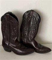 Tooled leather cowboy boots