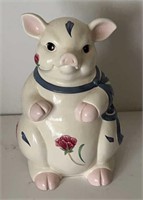 12" Pottery pig cookie jar
