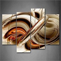 SEALED-Abstract Brown White Lines Wall Art Paintin