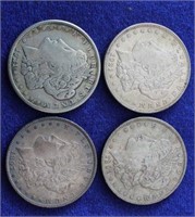 4 Morgan Silver Dollar Coins