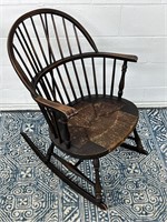 Vntg Wood Spindle Back Rocking Chair