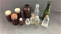 Assorted jars and bottles