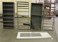 (4) Metal Shelving Units 36"x12"x78" & 32" Door