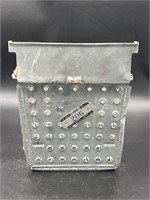 Vintage Metal Locker Basket Lyon tag 206