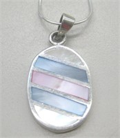 SW S/Silver Multi Color Mother of Pearl Necklace