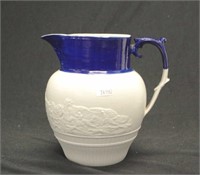 Antique blue & white stoneware jug